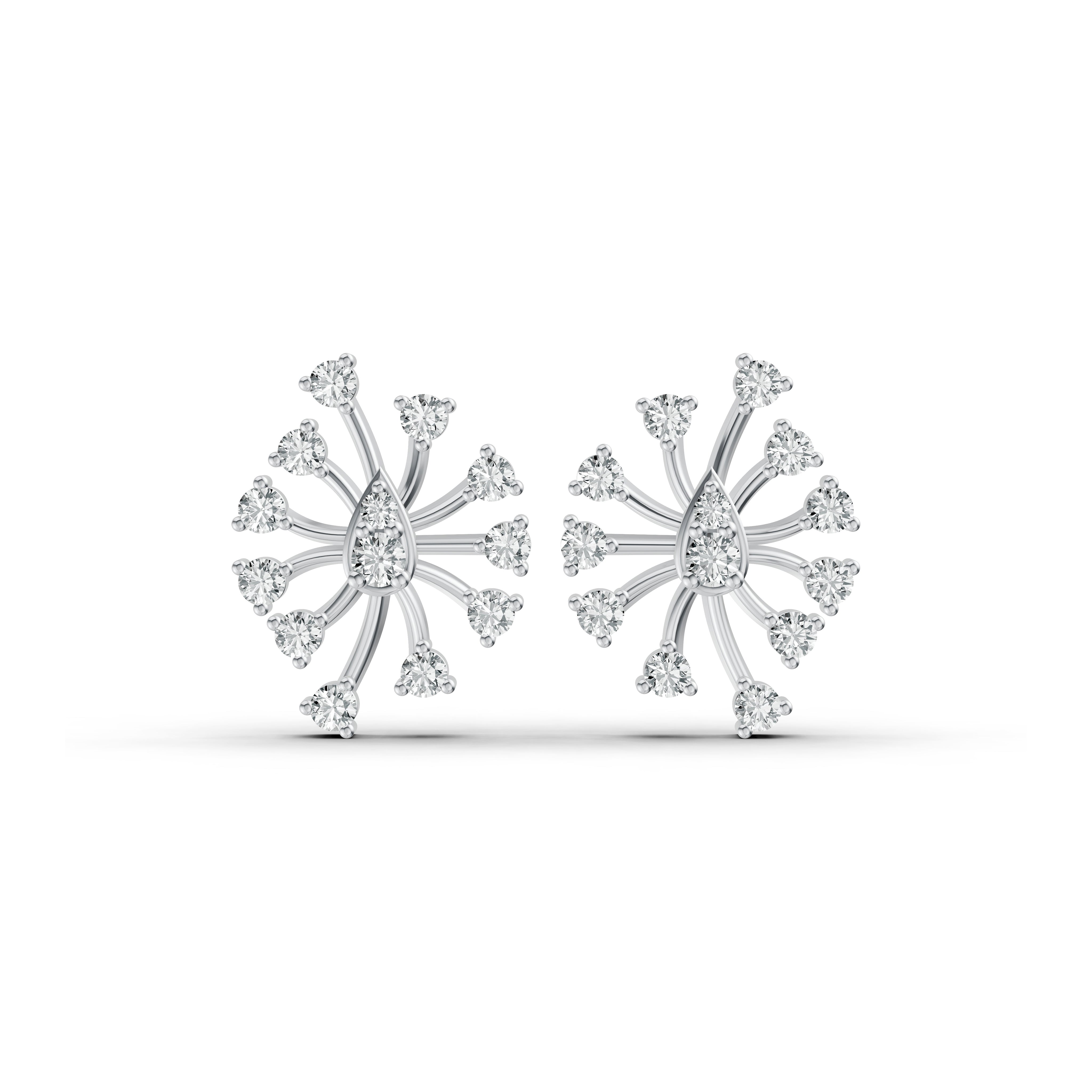 Celestial Burst Diamond Stud Earrings