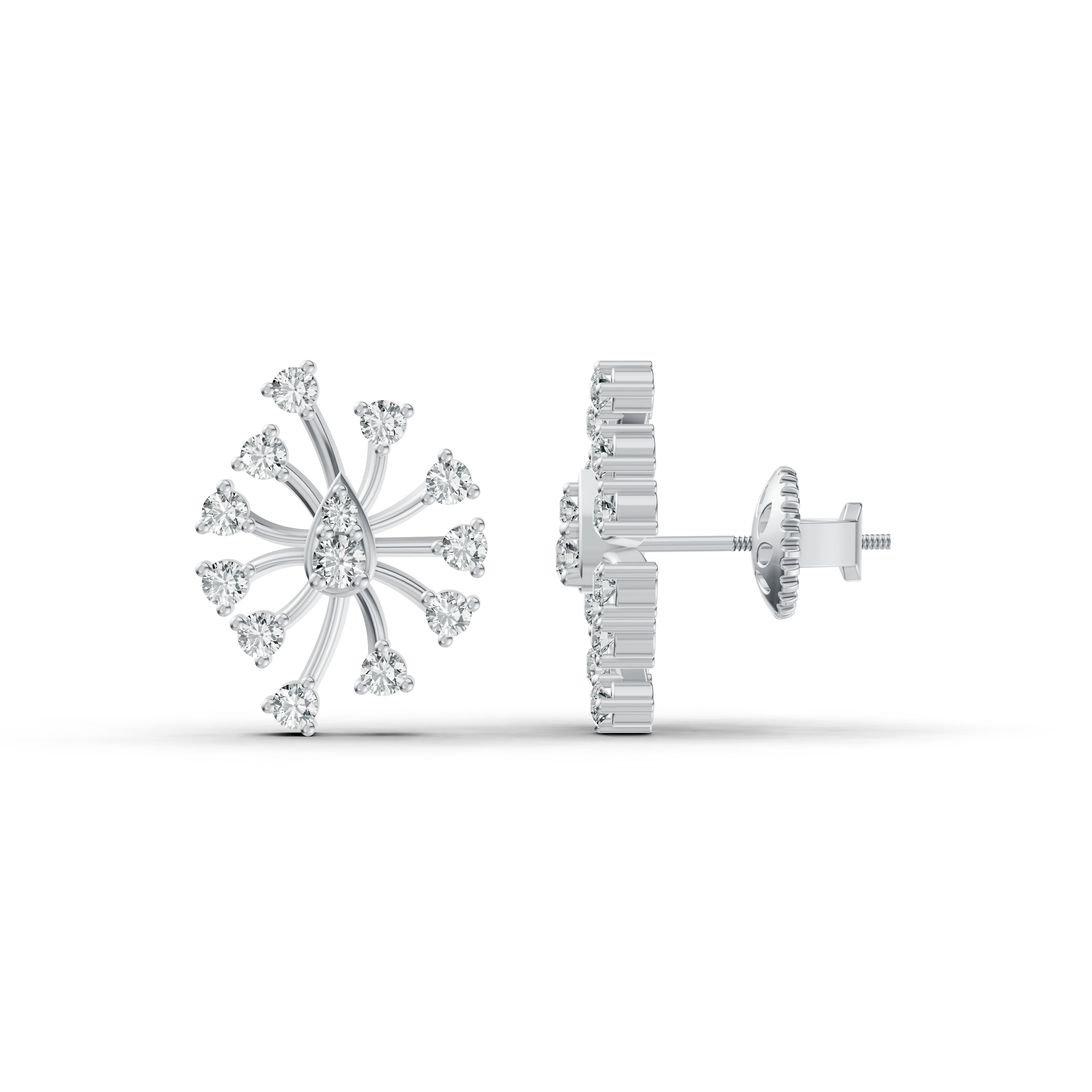 Celestial Burst Diamond Stud Earrings