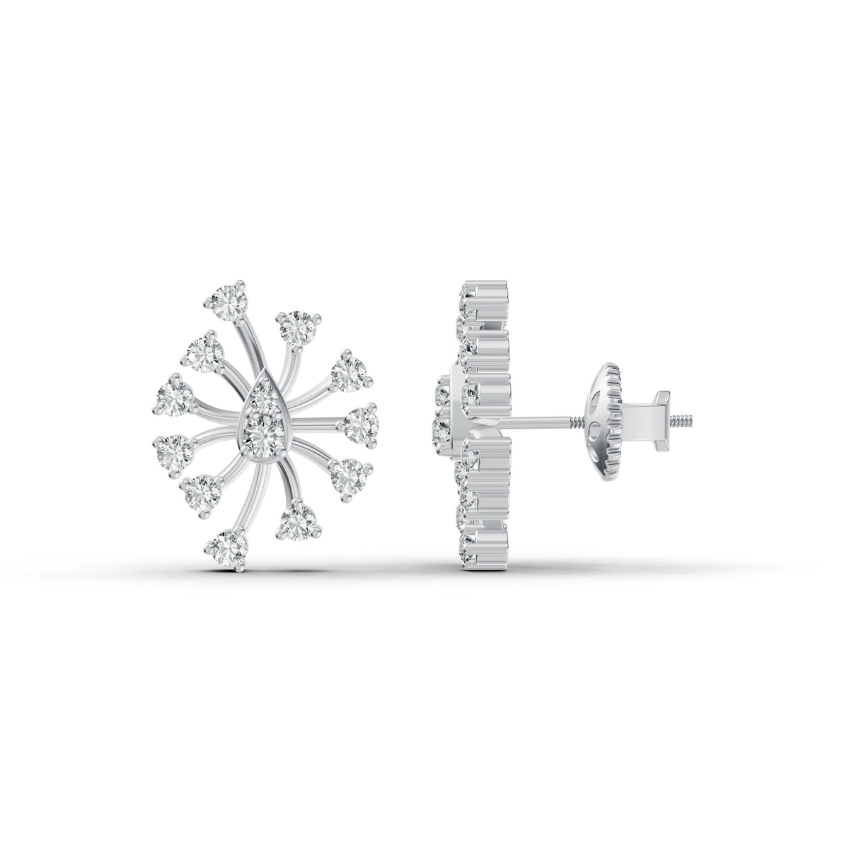 Celestial Burst Diamond Stud Earrings