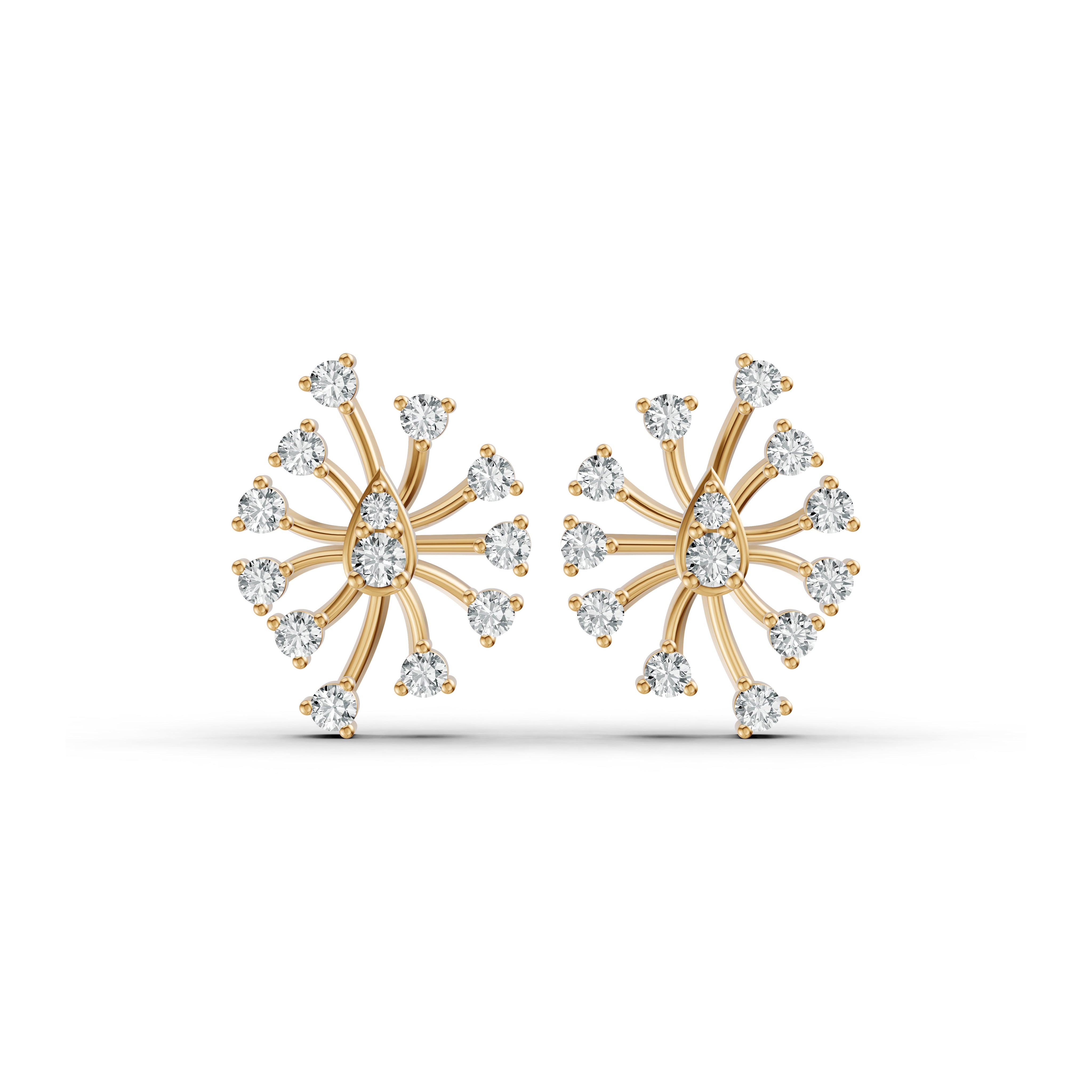 Celestial Burst Diamond Stud Earrings