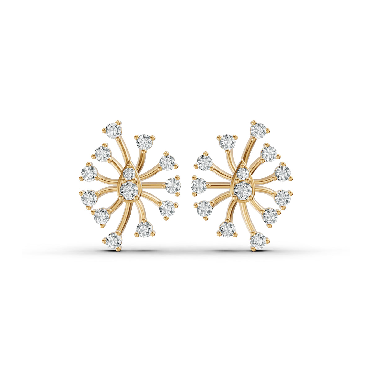 Celestial Burst Diamond Stud Earrings