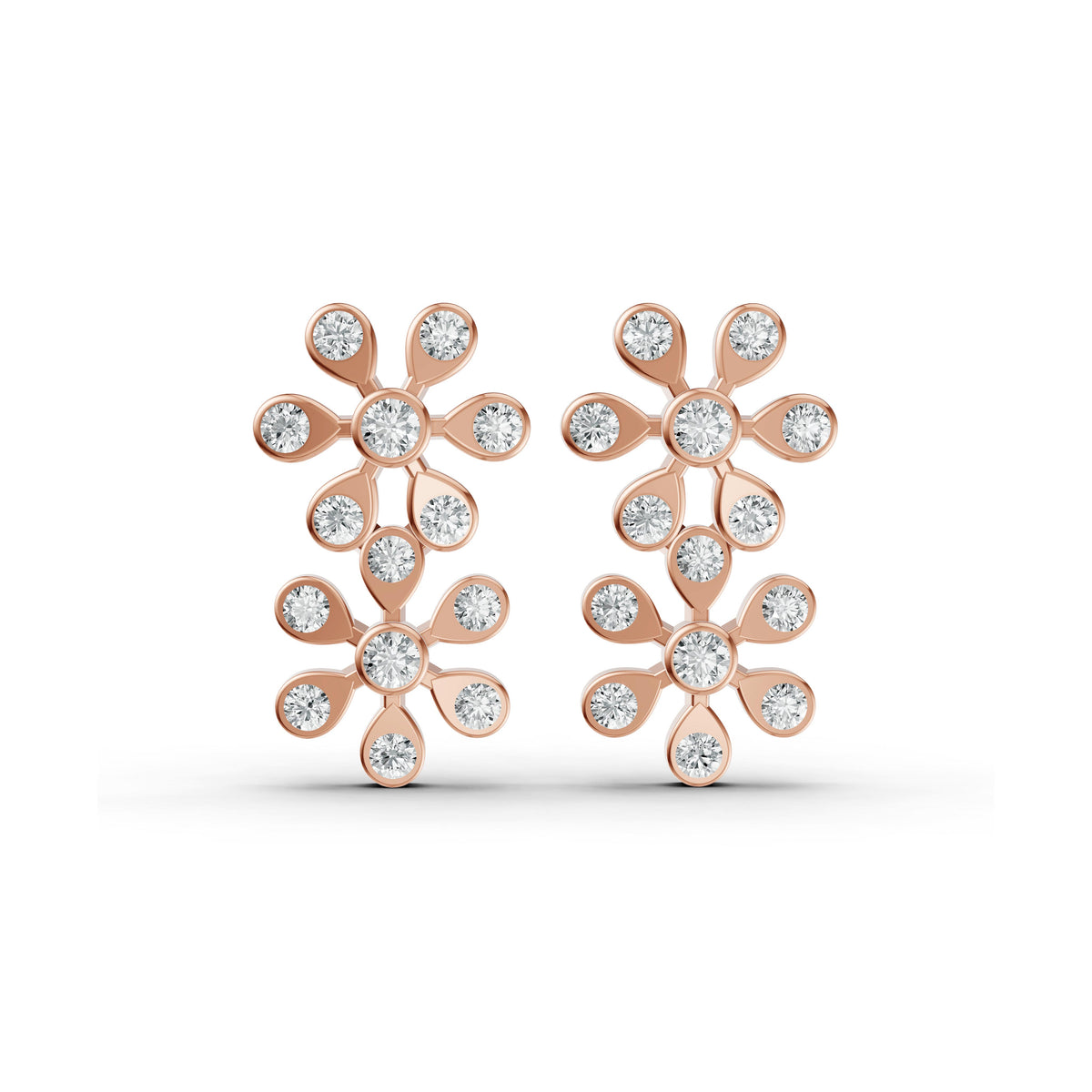 Daisy Cluster Diamond Stud Earrings