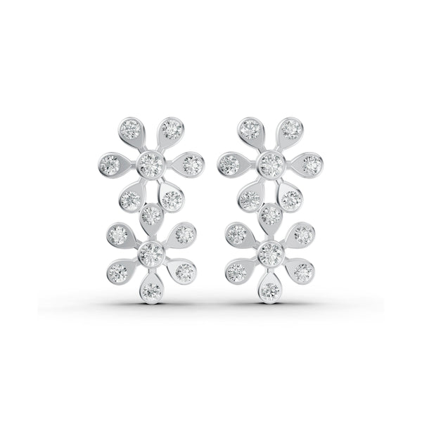 Daisy Cluster Diamond Stud Earrings