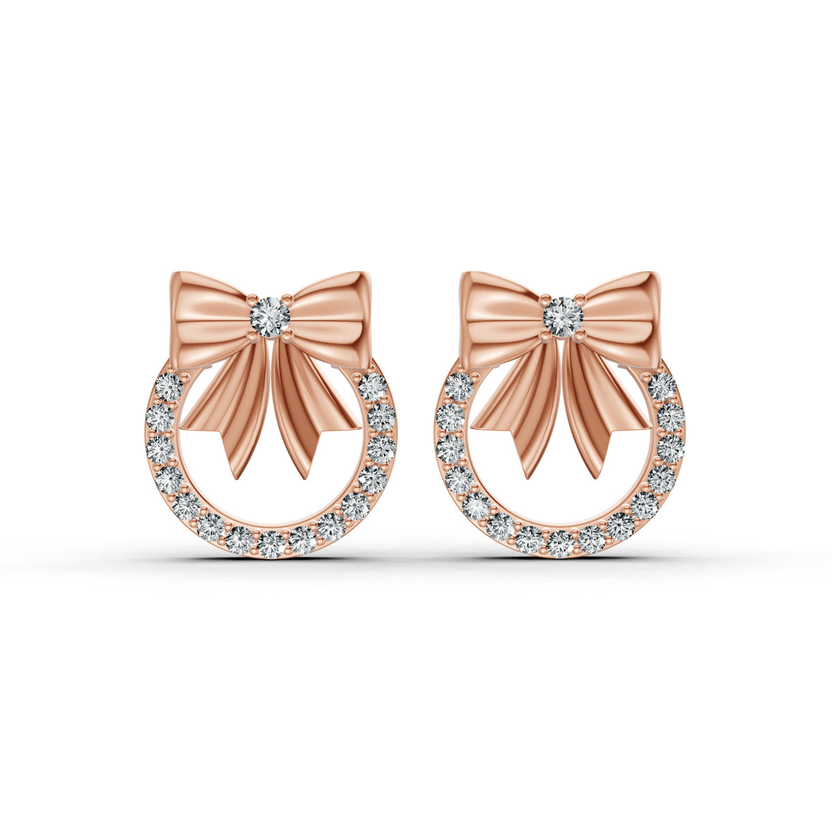 Elegant Bow Diamond Earrings