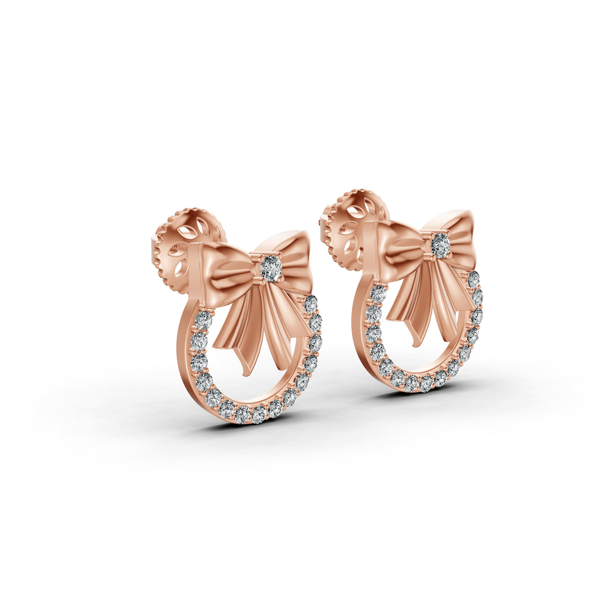 Elegant Bow Diamond Earrings