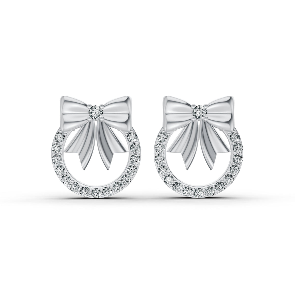 Elegant Bow Diamond Earrings