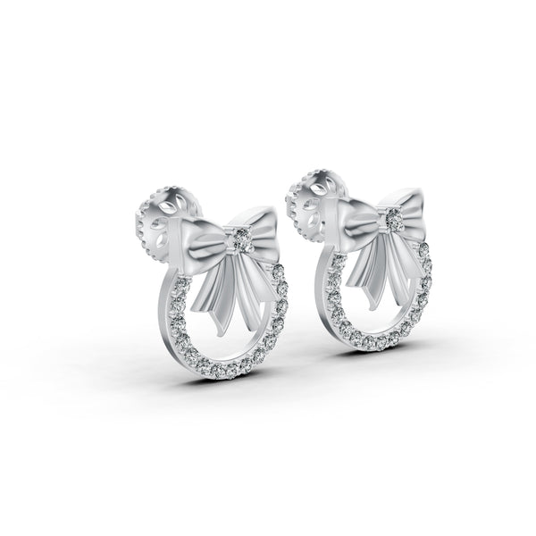 Elegant Bow Diamond Earrings