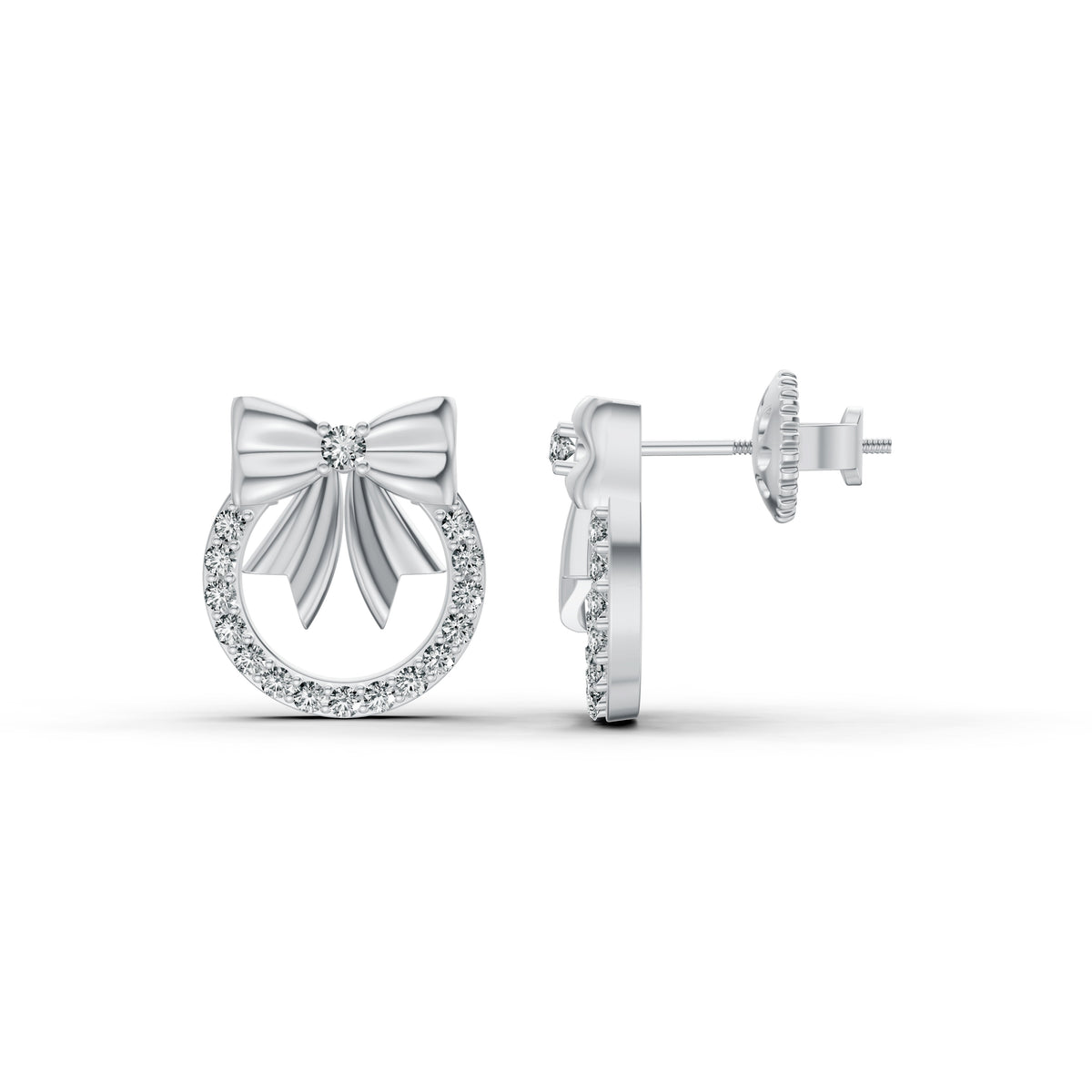 Elegant Bow Diamond Earrings