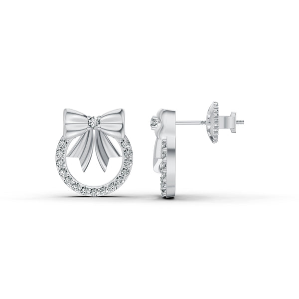 Elegant Bow Diamond Earrings