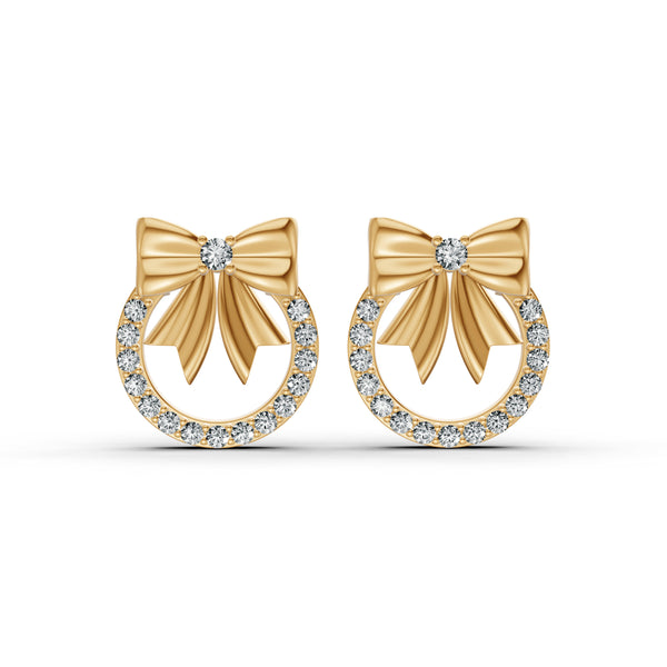 Classic Bow Diamond Pendant & Earring Set