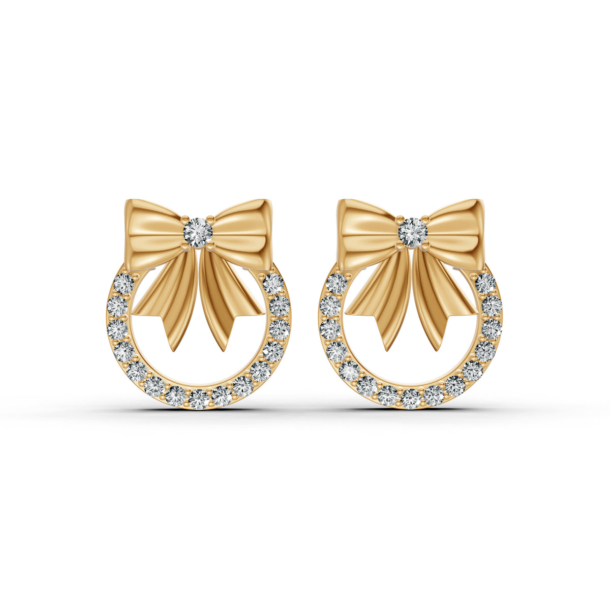 Elegant Bow Diamond Earrings