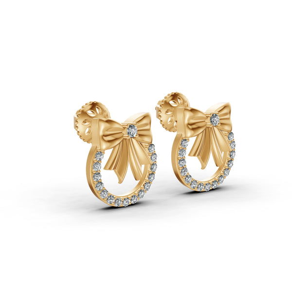 Elegant Bow Diamond Earrings