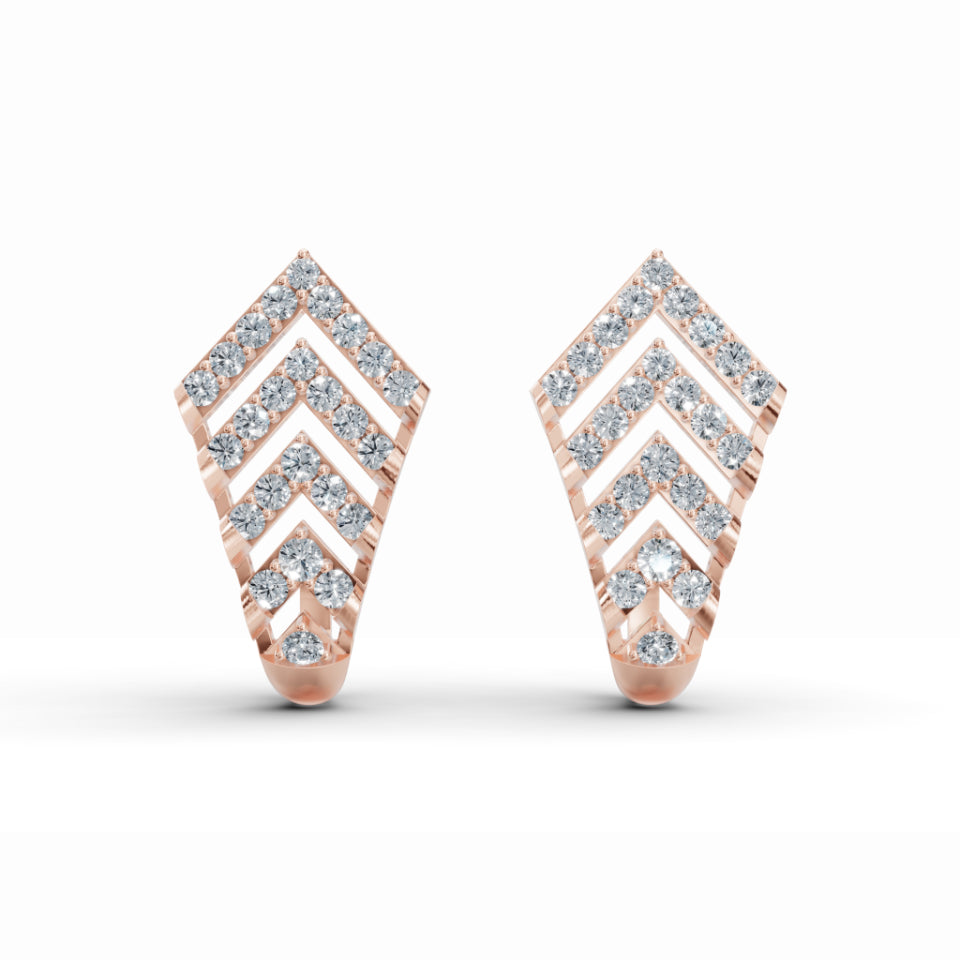Upward Arrows J Diamond Stud Earrings