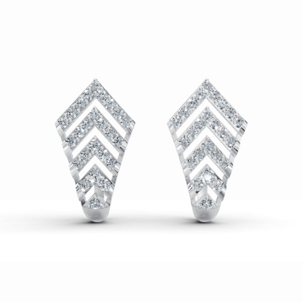 Upward Arrows J Diamond Stud Earrings