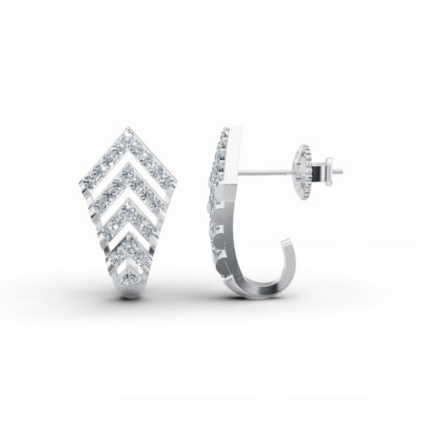 Upward Arrows J Diamond Stud Earrings