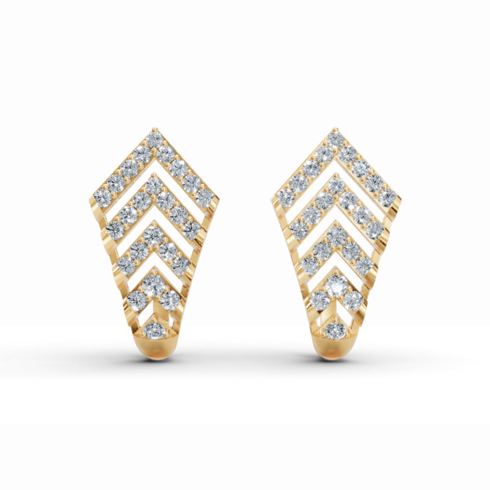 Upward Arrows J Diamond Stud Earrings