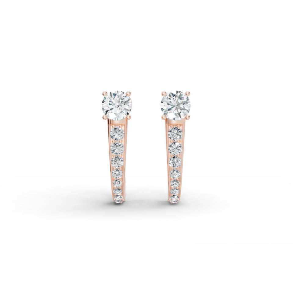 Solitaire Accent Diamond Earrings