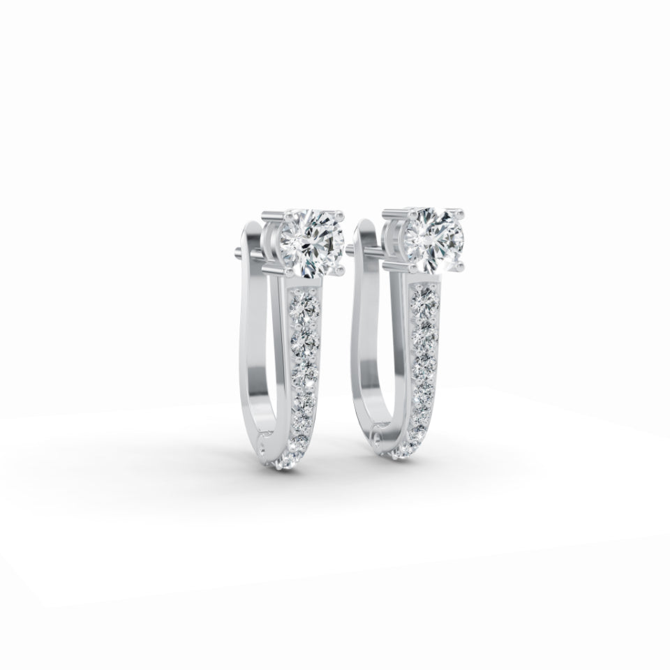 Solitaire Accent Diamond Earrings