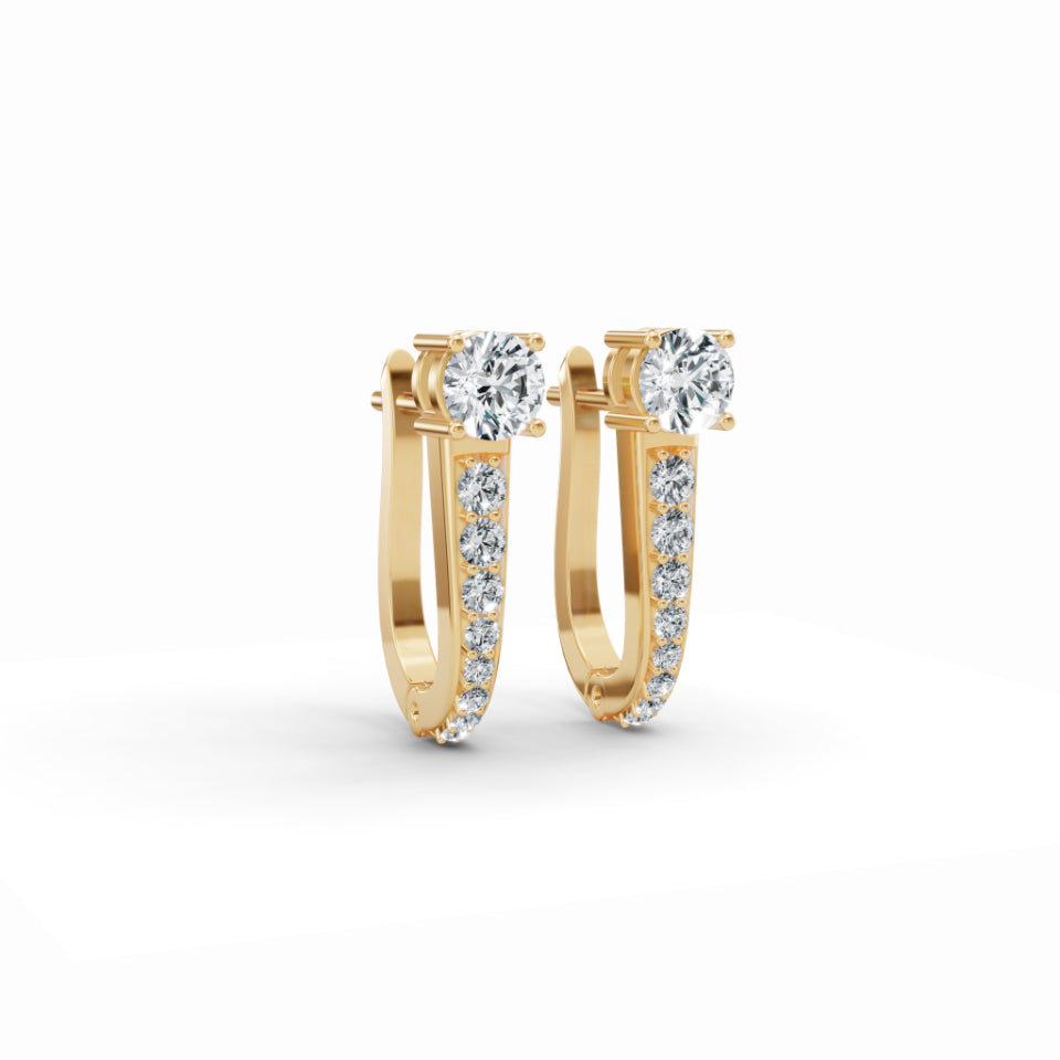 Solitaire Accent Diamond Earrings