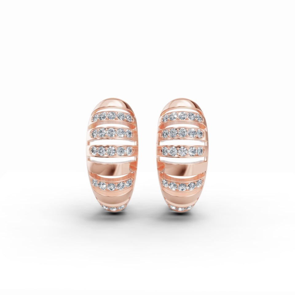 Dome Wing Diamond Earrings