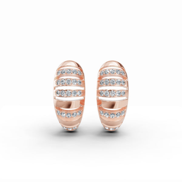 Dome Wing Diamond Earrings