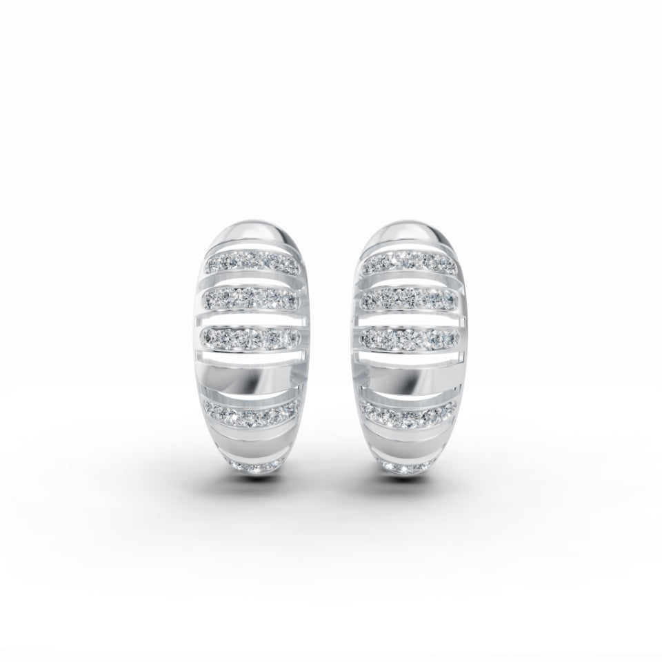 Dome Wing Diamond Earrings