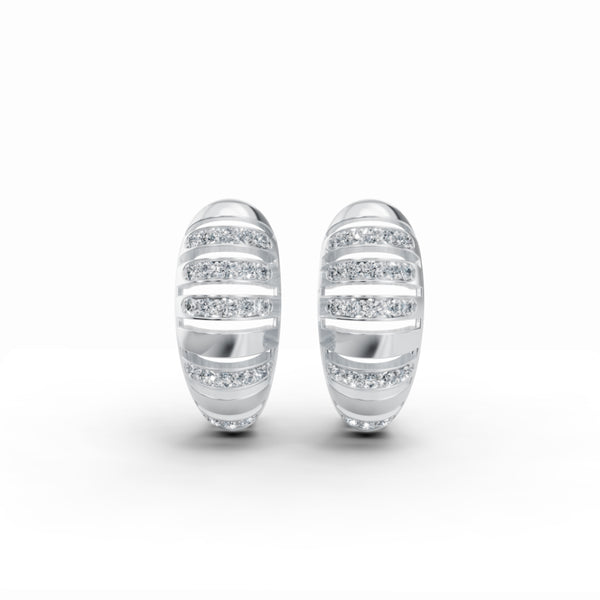 Dome Wing Diamond Earrings