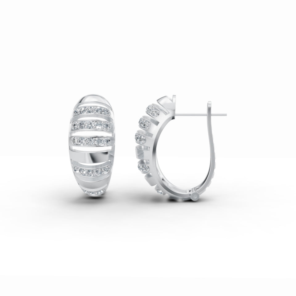 Dome Wing Diamond Earrings