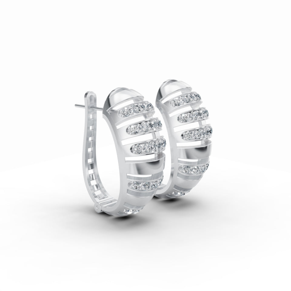 Dome Wing Diamond Earrings