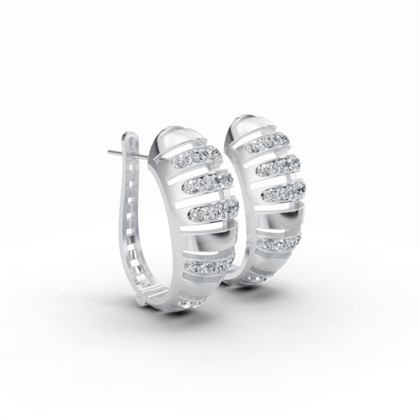 Dome Wing Diamond Earrings