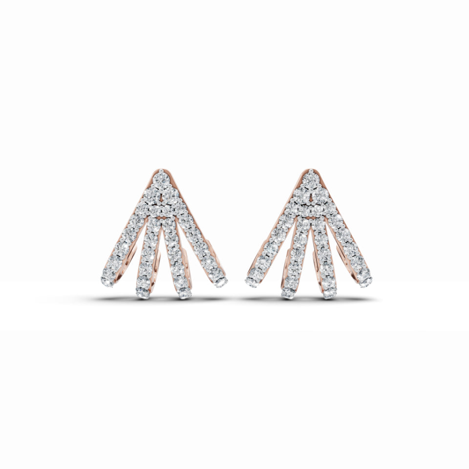 Twinkling Triangle Curvy Diamond Earrings