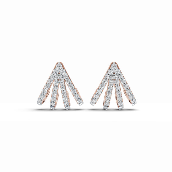 Twinkling Triangle Curvy Diamond Earrings