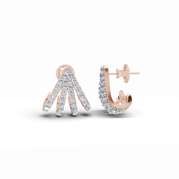 Twinkling Triangle Curvy Diamond Earrings