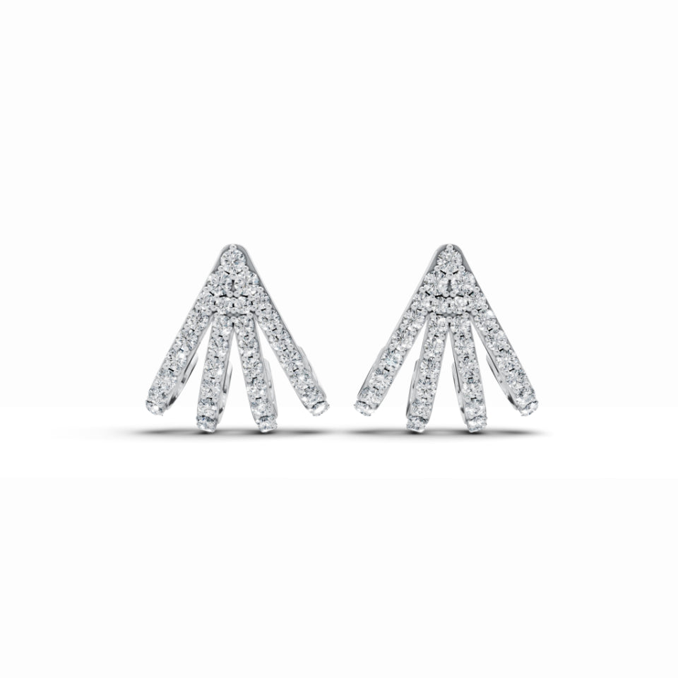 Twinkling Triangle Curvy Diamond Earrings