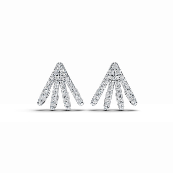 Twinkling Triangle Curvy Diamond Earrings