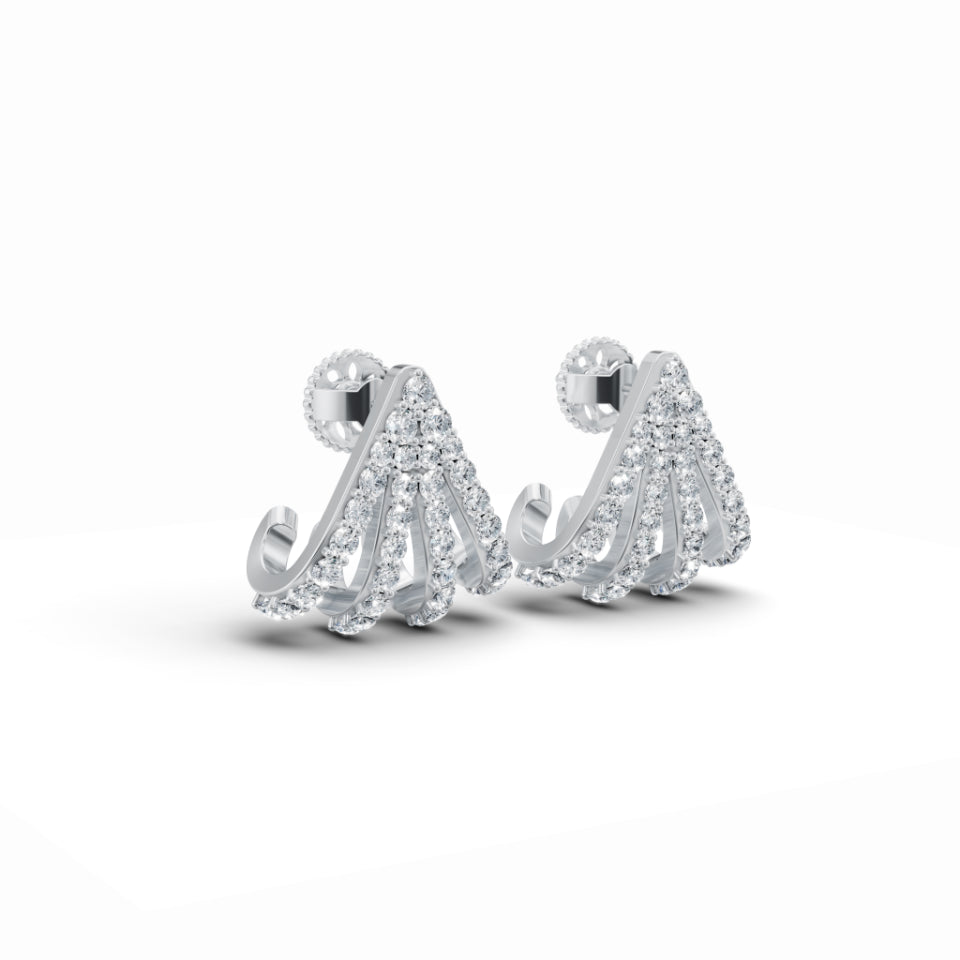Twinkling Triangle Curvy Diamond Earrings