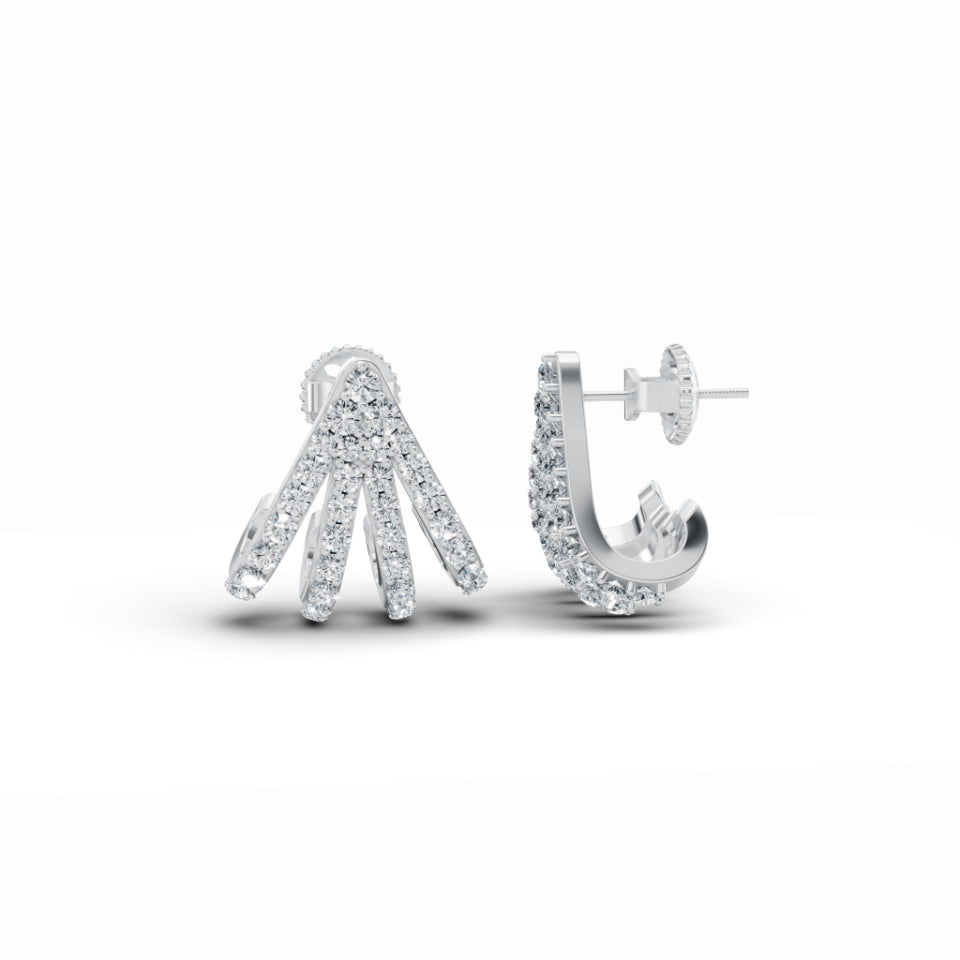 Twinkling Triangle Curvy Diamond Earrings