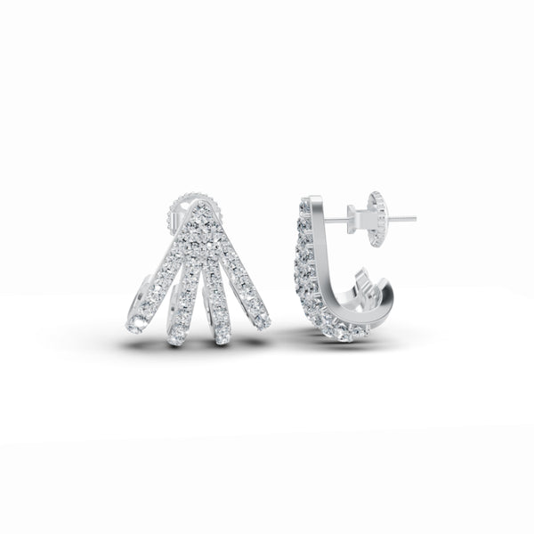 Twinkling Triangle Curvy Diamond Earrings