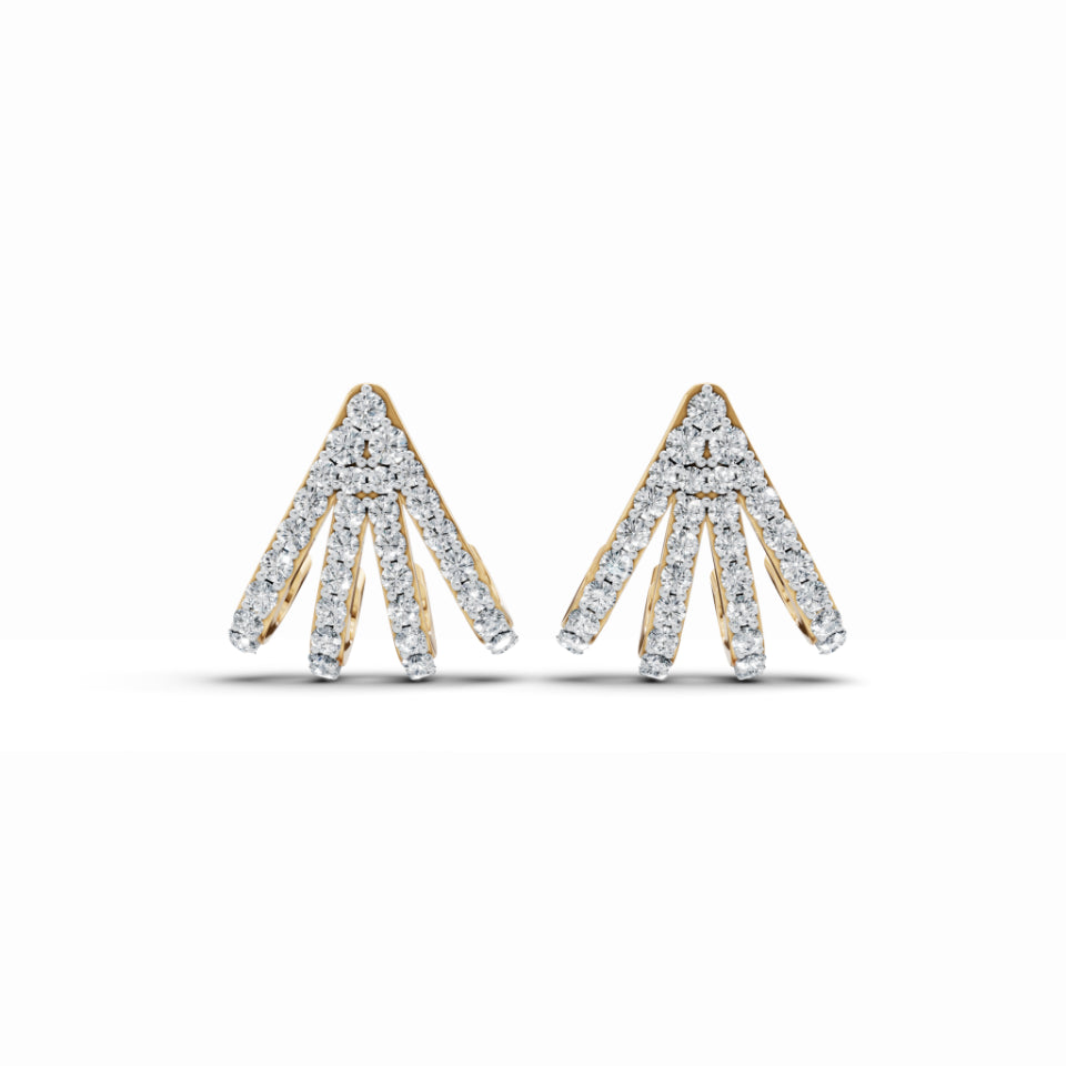 Twinkling Triangle Curvy Diamond Earrings
