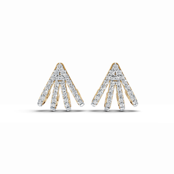 Twinkling Triangle Curvy Diamond Earrings