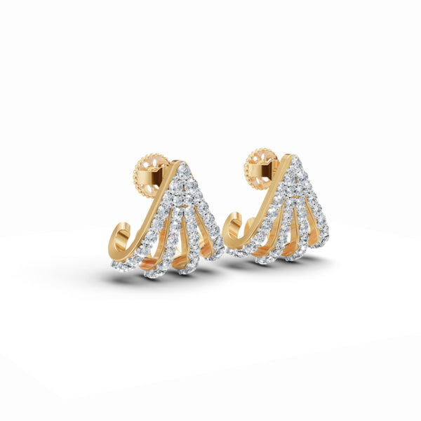 Twinkling Triangle Curvy Diamond Earrings