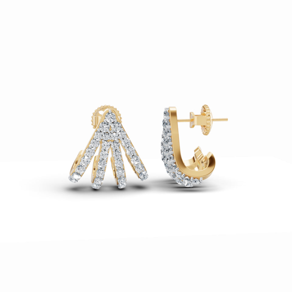 Twinkling Triangle Curvy Diamond Earrings