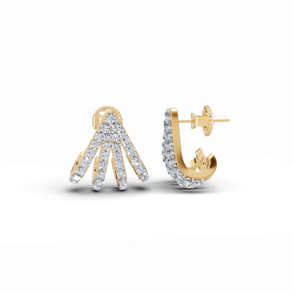 Twinkling Triangle Curvy Diamond Earrings