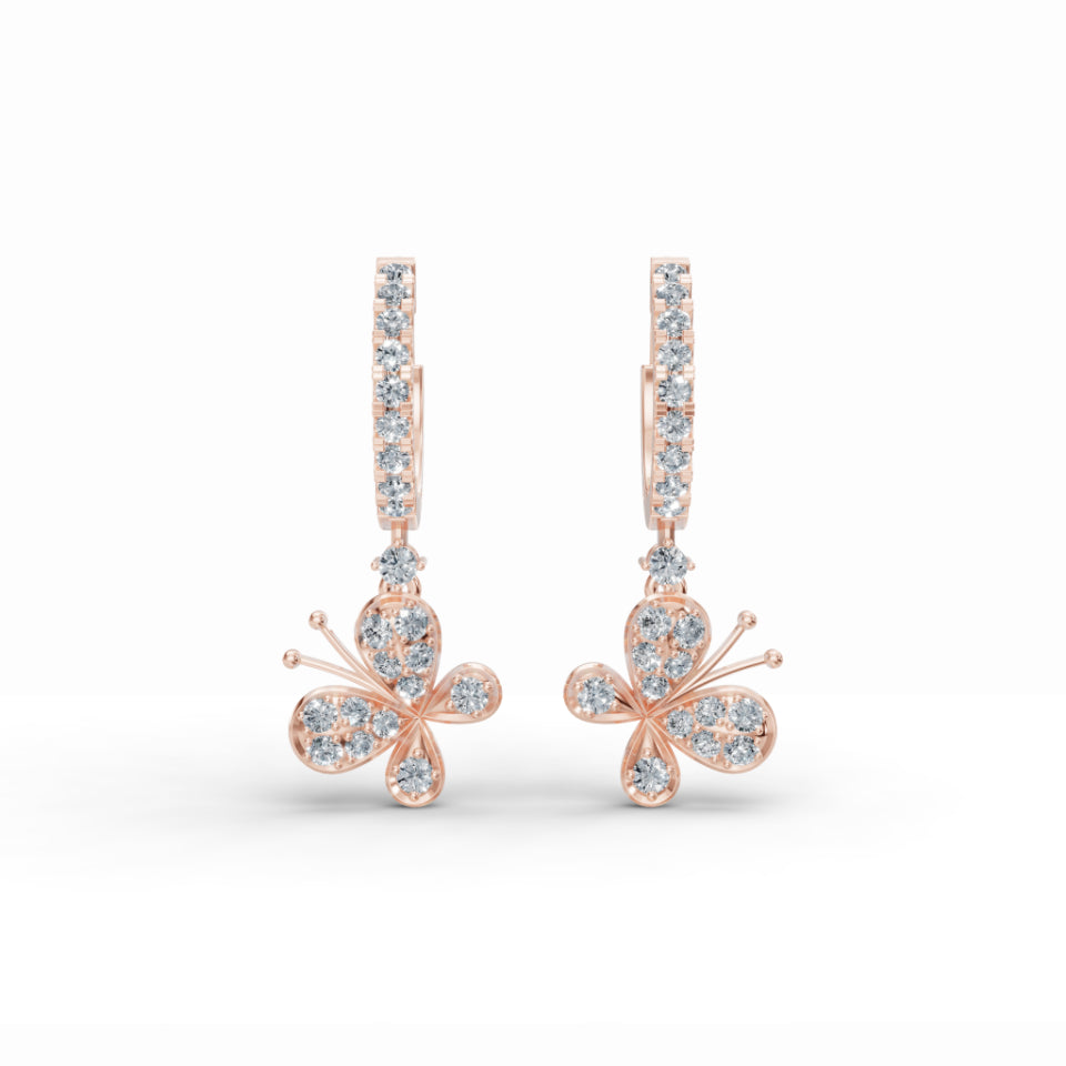 Fluttery Butterfly Diamond Earrings