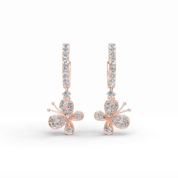 Fluttery Butterfly Diamond Earrings