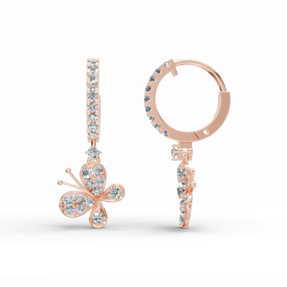 Fluttery Butterfly Diamond Earrings