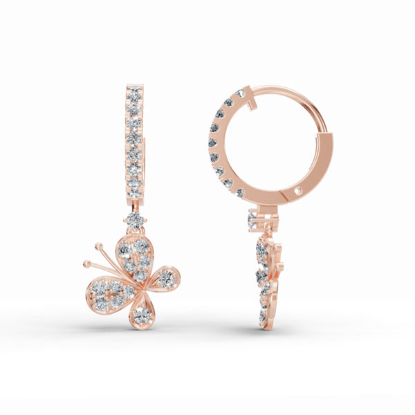 Fluttery Butterfly Diamond Earrings