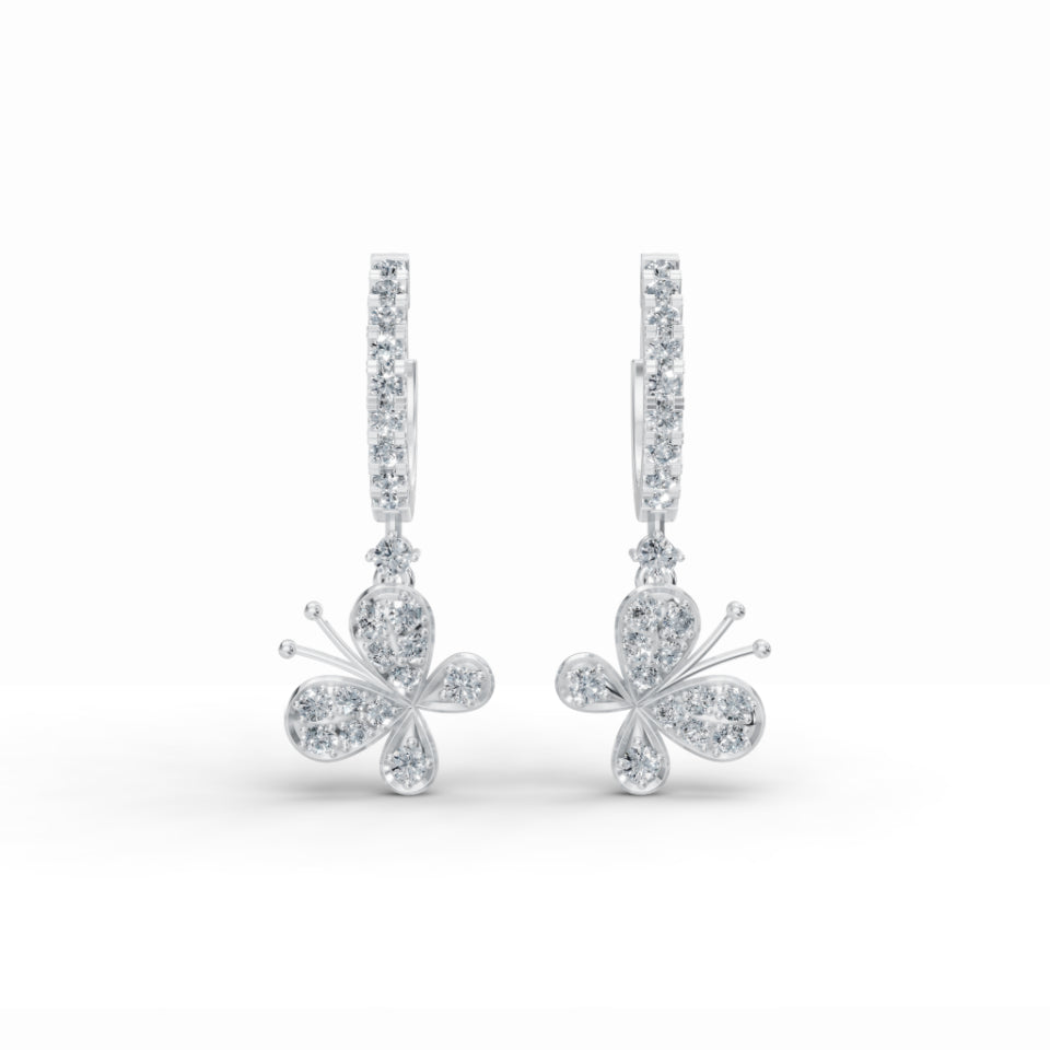 Fluttery Butterfly Diamond Earrings