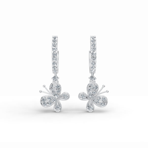 Fluttery Butterfly Diamond Earrings