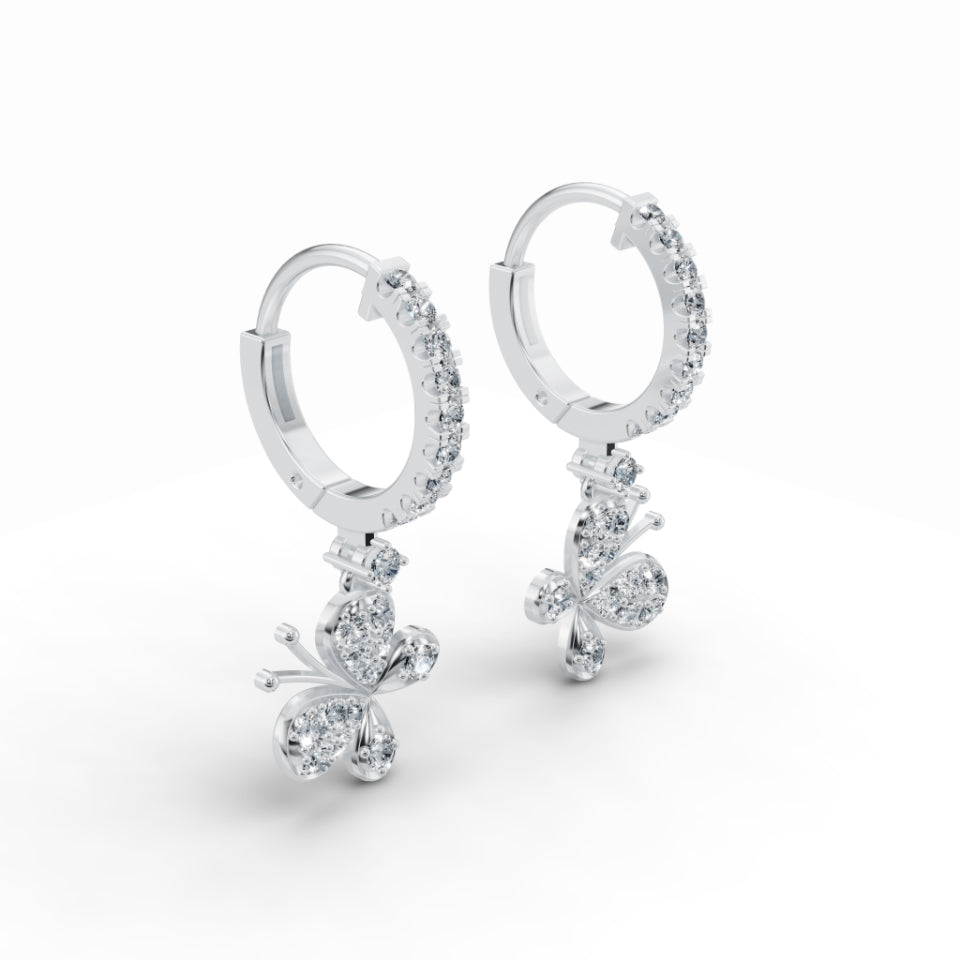 Fluttery Butterfly Diamond Earrings